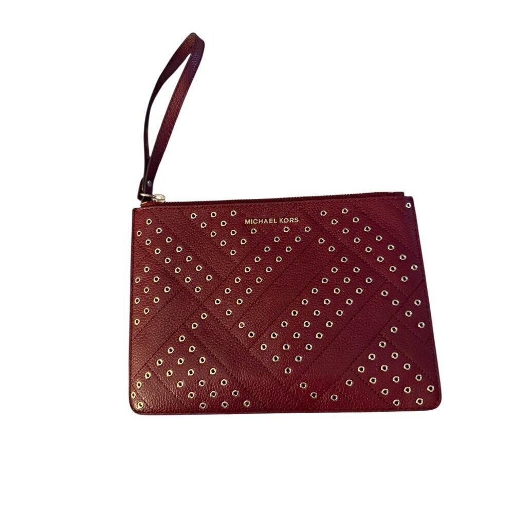 Michael Kors Women's Jet Set Zip Travel XL Mulberry Clutch NWOT - Picture 1 of 10